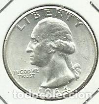 Monedas antiguas de Am&eacute;rica: ESTADOS UNIDOS EE.UU. - 1/4 DOLLAR - WASHINGTON 1964 - PLATA 0.900 - LINDA - FOTOS