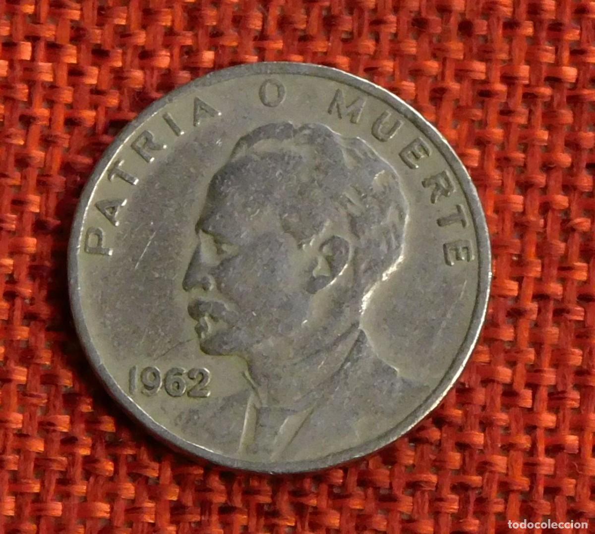 Monedas antiguas de Am&eacute;rica: Cuba - A&ntilde;o 1962 - Patria o muerte - 20 Veinte Centavos - Jos&eacute; Marti