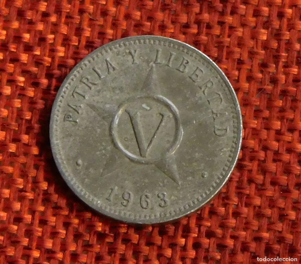 Monedas antiguas de Am&eacute;rica: Republica de Cuba - Patria o muerte - A&ntilde;o 1963 - 5 Cinco centimos