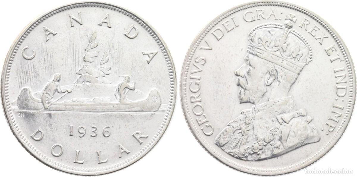 Monedas antiguas de Am&eacute;rica: CANADA 1 DOLAR 1936 .......
