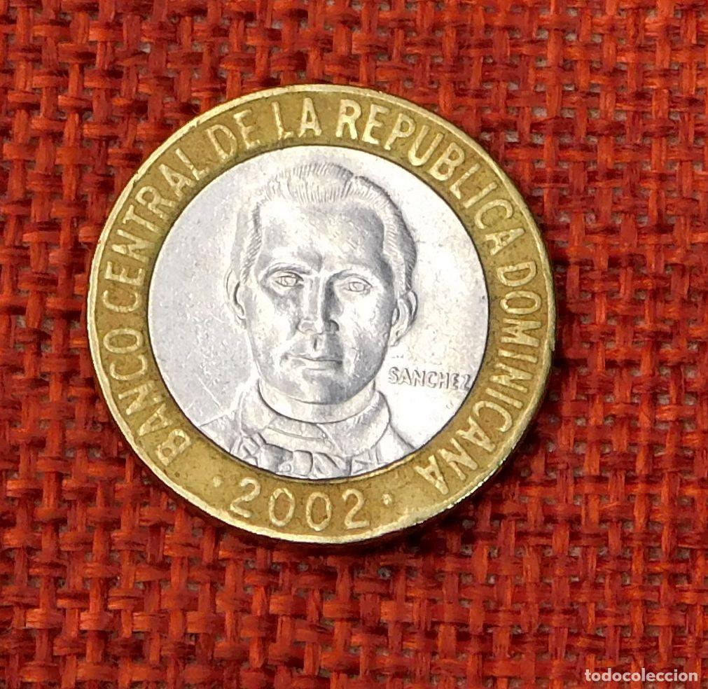 Monedas antiguas de Am&eacute;rica: Republica Dominicana - A&ntilde;o 2002 - 5 Cinco pesos - Sanchez