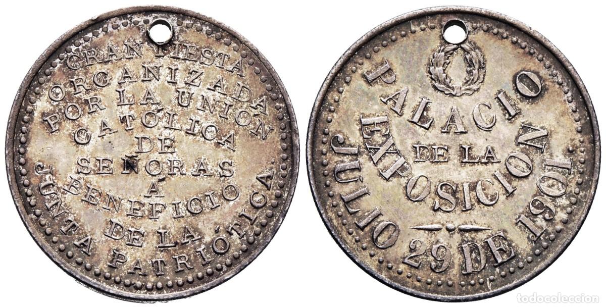 Monedas antiguas de Am&eacute;rica: *** RARA MEDALLA DE PER&Uacute;. 1901 UNI&Oacute;N CAT&Oacute;LICA DE SE&Ntilde;ORAS PARA LA JUNTA PATRI&Oacute;TICA. PLATA ***