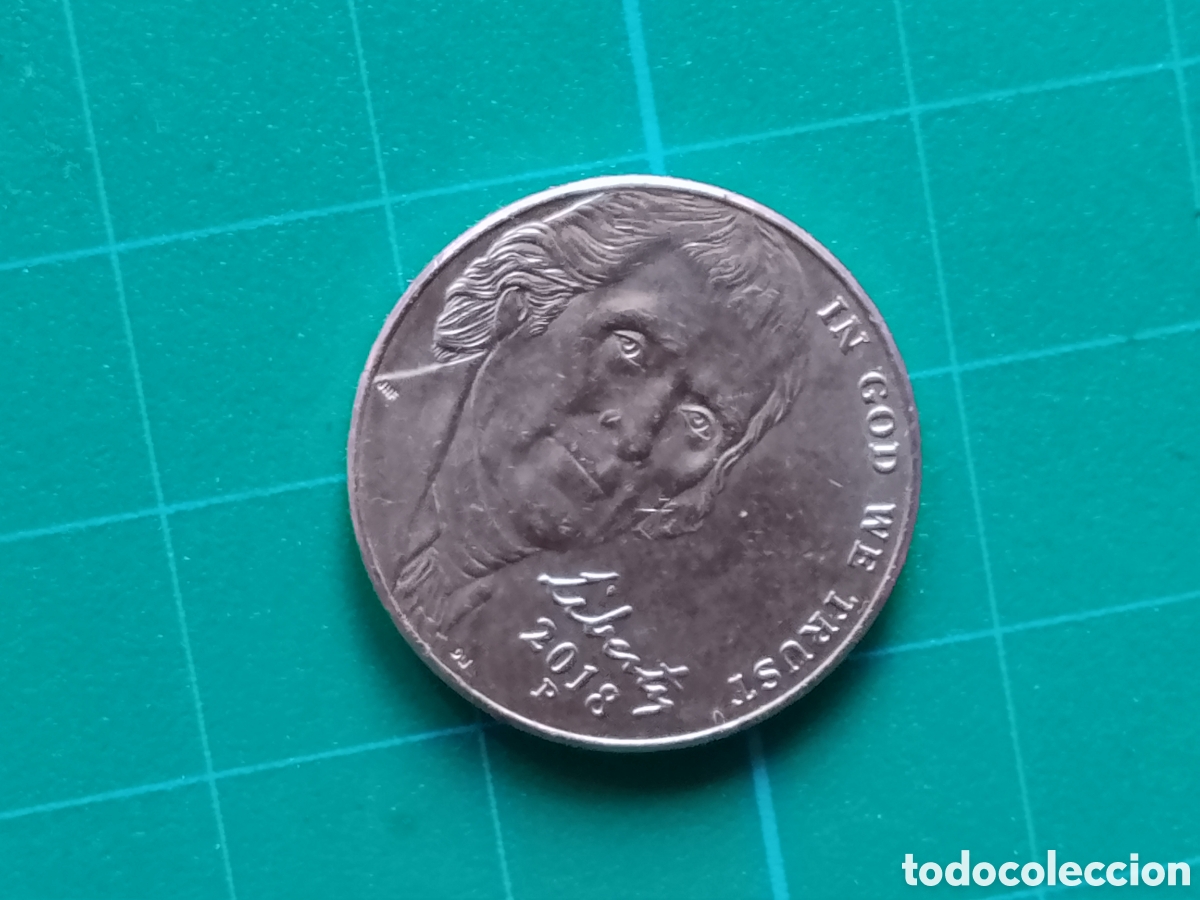 Monedas antiguas de Am&eacute;rica: 5 FIVE CENT - NIQUEL JEFFERSON MODERNO - 2018 - USA - ESTADOS UNIDOS . 5 CENTAVOS