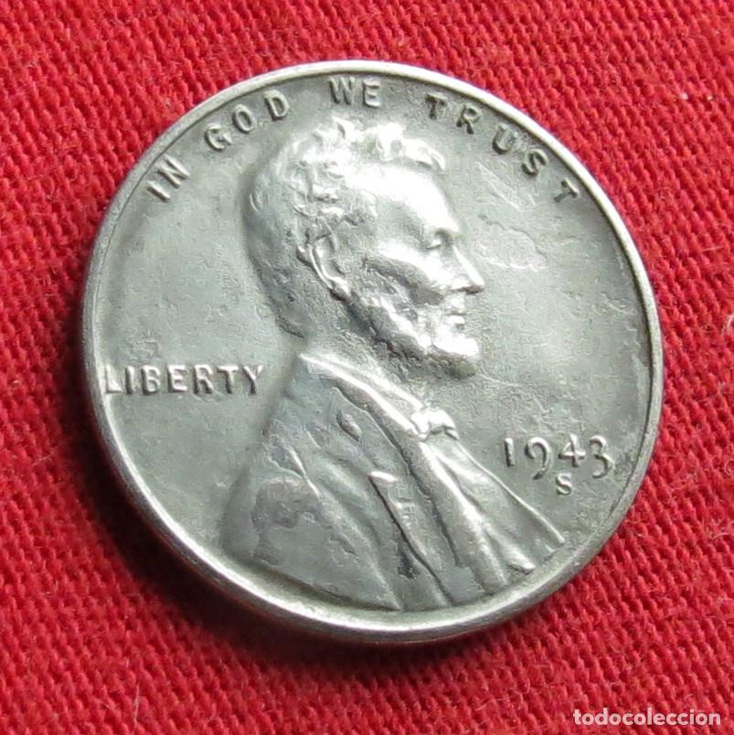 Monedas antiguas de Am&eacute;rica: Estados Unidos USA America 1 cent 1943 S KM# 132a Lt 1527 magnetica