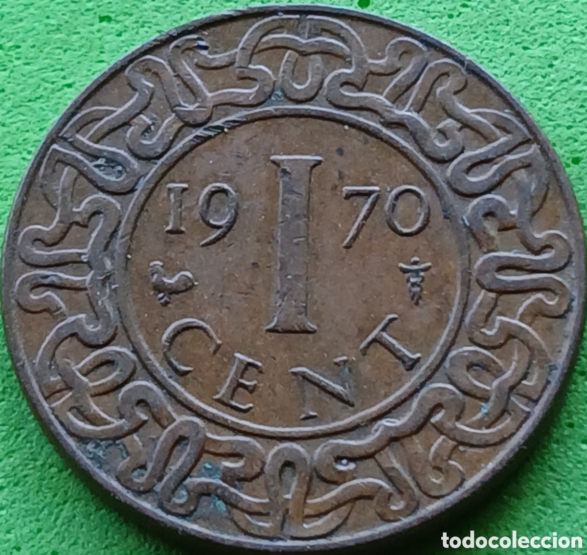 Monedas antiguas de Am&eacute;rica: Surinam 1 cent 1970 km#11