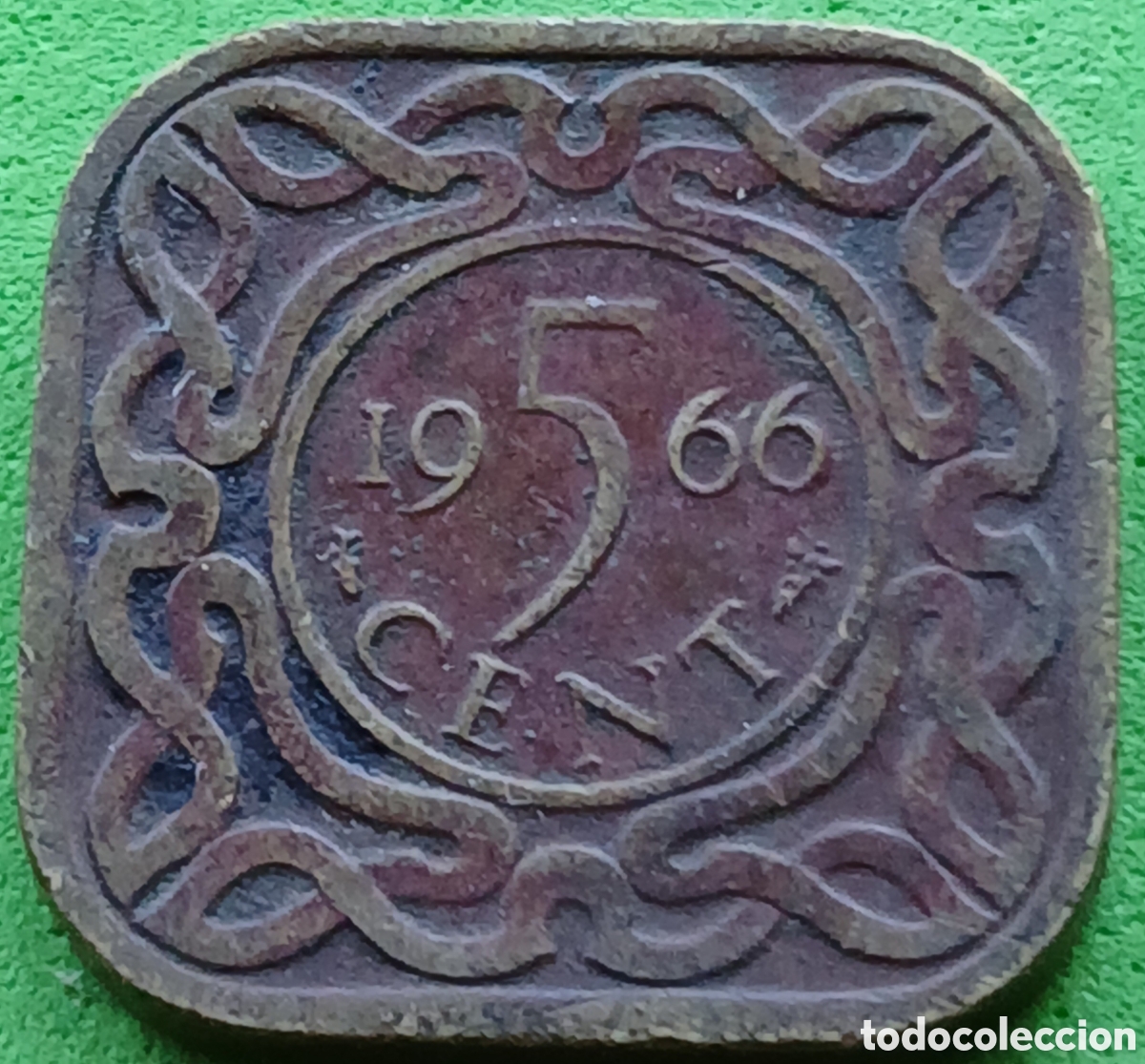 Monedas antiguas de Am&eacute;rica: Surinam 5 cent 1966 km#12 ceca &rdquo;pescado&rdquo;