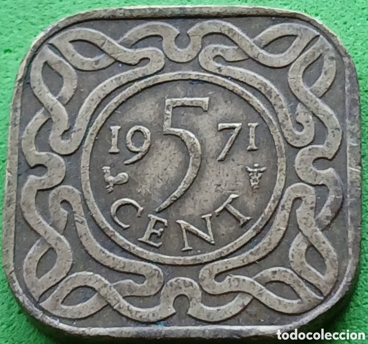 Monedas antiguas de Am&eacute;rica: Surinam 5 cent 1971 km#12 poco com&uacute;n