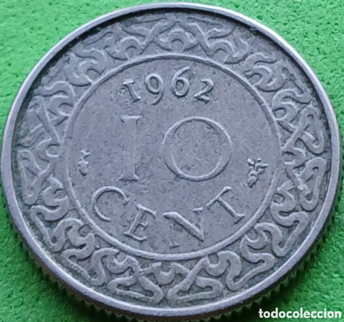 Monedas antiguas de Am&eacute;rica: Surinam 10 cent 1962 km#13 sin marca