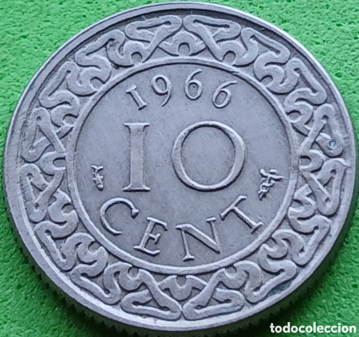 Monedas antiguas de Am&eacute;rica: Surinam 10 cent 1966 km#13