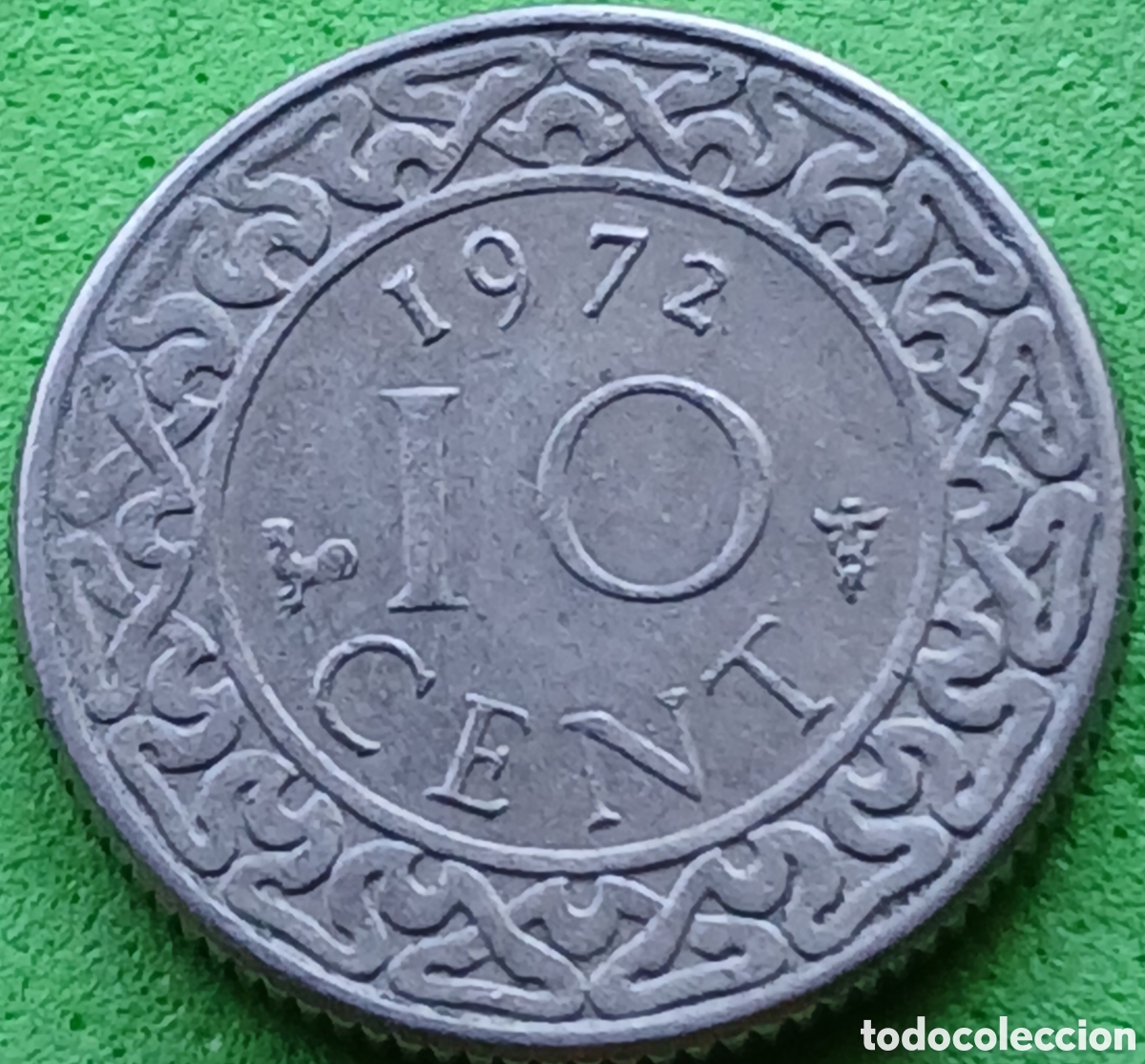 Monedas antiguas de Am&eacute;rica: Surinam 10 cent 1972 km#13