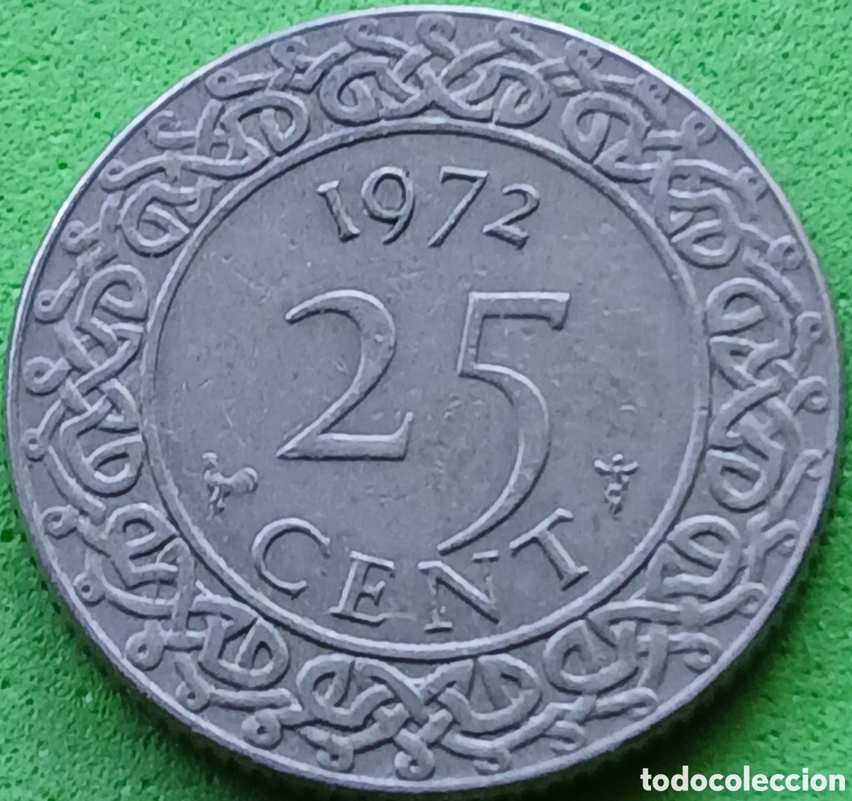 Monedas antiguas de Am&eacute;rica: Surinam 25 cent 1972 km#14