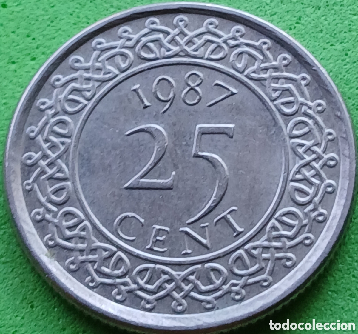 Monedas antiguas de Am&eacute;rica: Surinam 25 cent 1987 km#14a