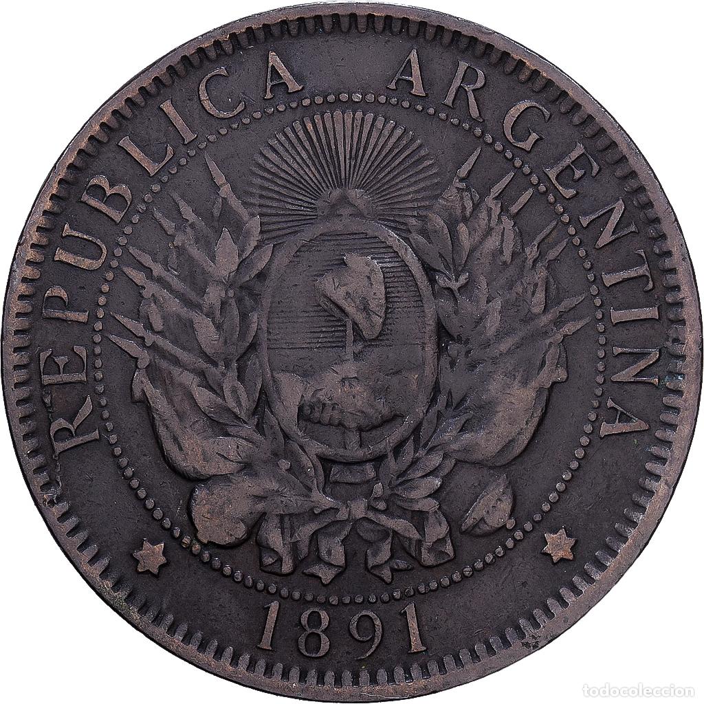 Monedas antiguas de Am&eacute;rica: [#1252396] Argentina, 2 Centavos, 1891, Bronce, BC+