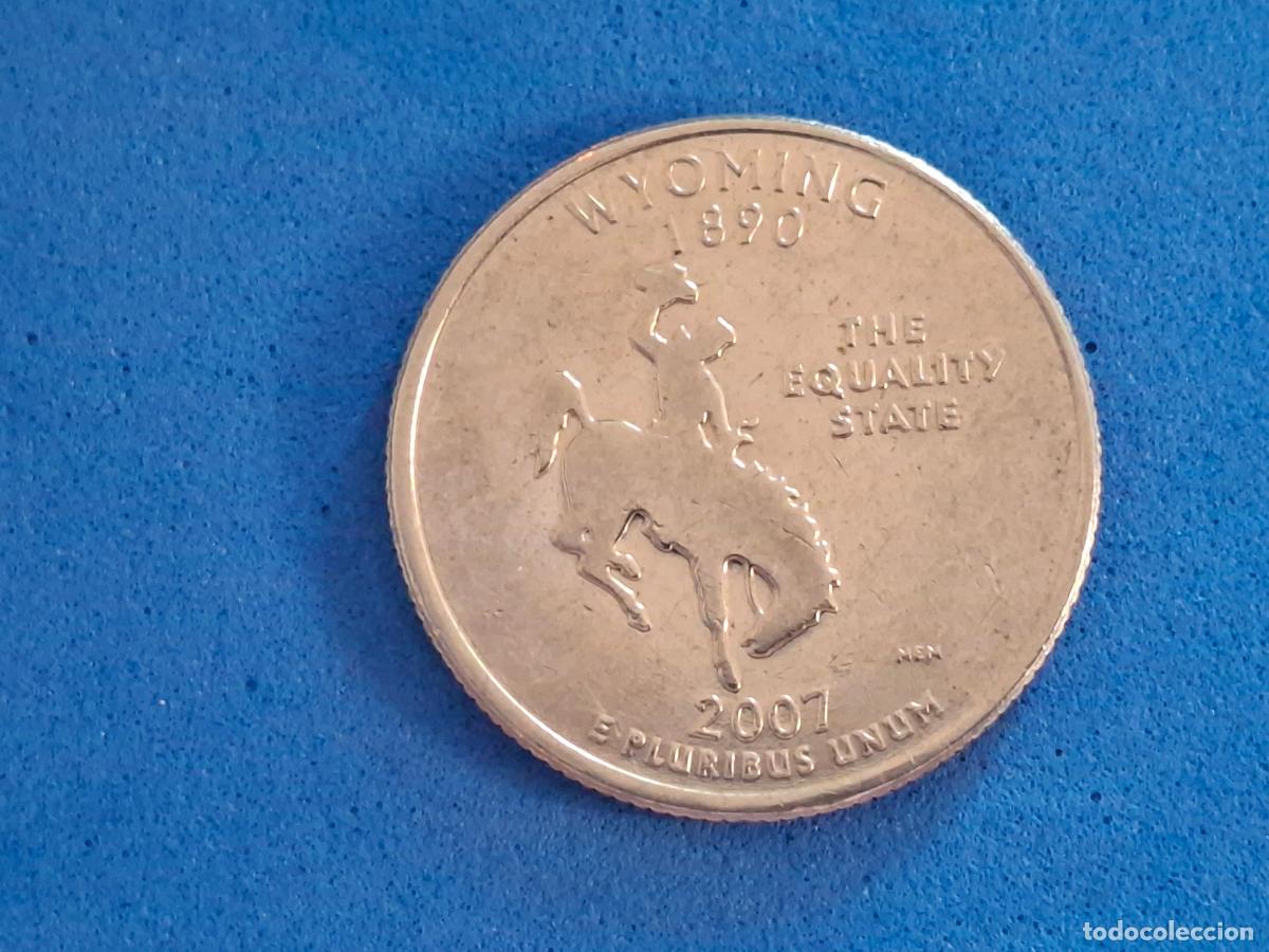 Monedas antiguas de Am&eacute;rica: Moneda de Estados Unidos, USA. 25 CENTAVOS QUARTER 2007. WYOMING. PROGRAMA 50 ESTADOS