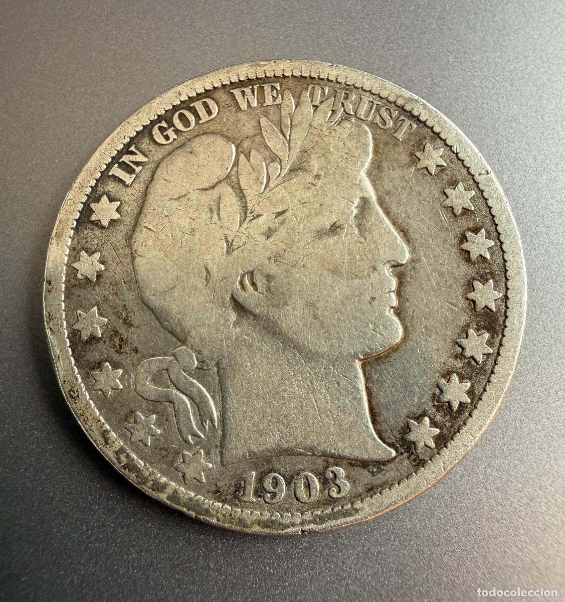 Monedas antiguas de Am&eacute;rica: 1/2 D&oacute;lar 1902-O Barber Half Dollar New Orleans &ndash; Plata &ndash; USA