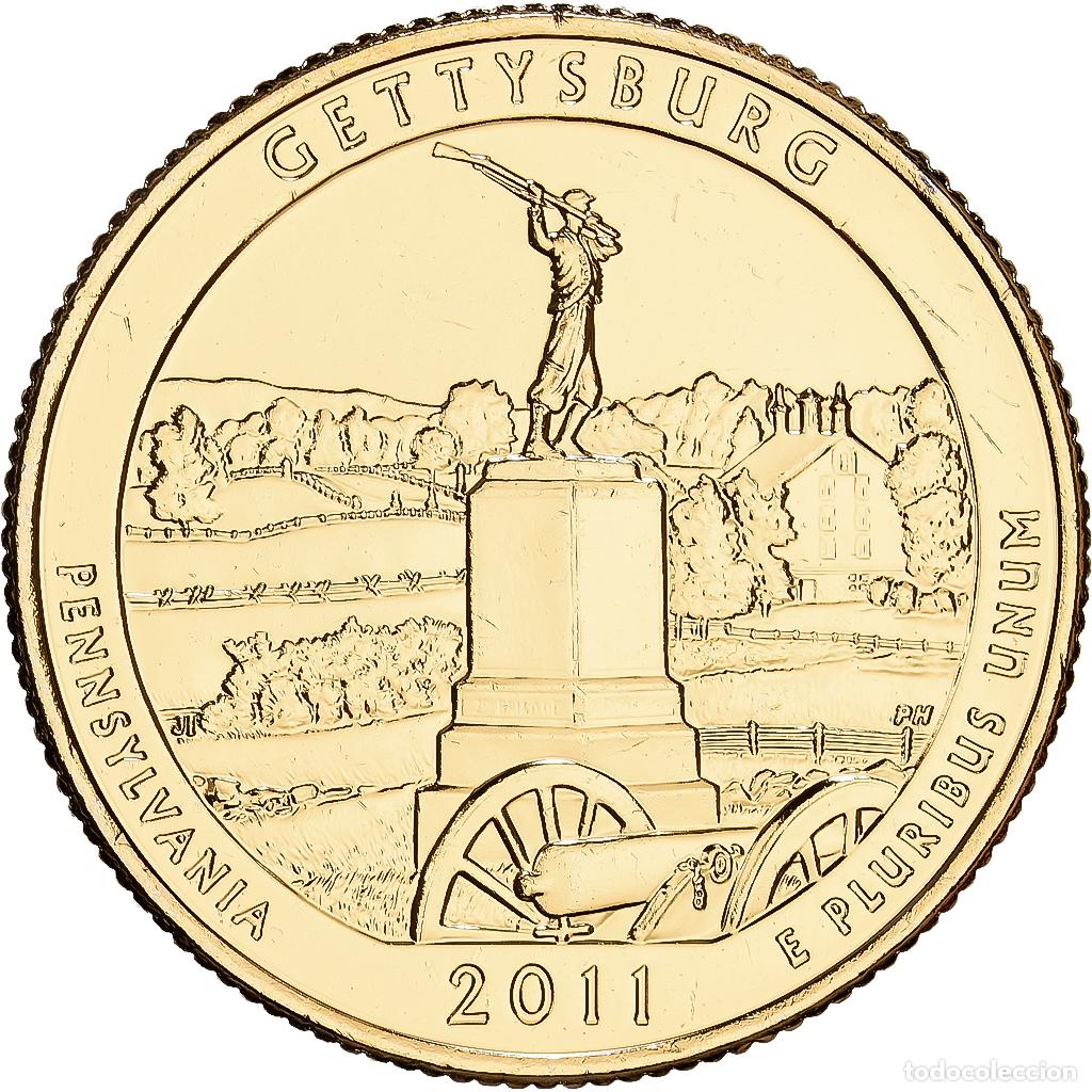 Monedas antiguas de Am&eacute;rica: [#1252477] Estados Unidos, Quarter, Gettysburg, America The Beautiful, 2011, Denver, Cobre
