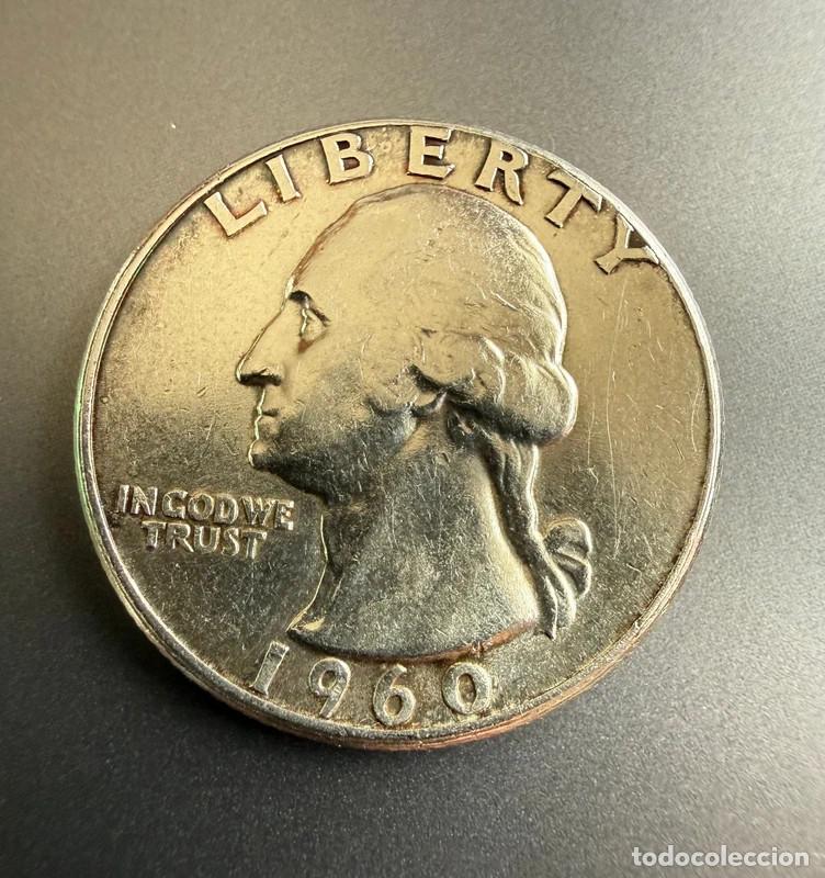 Monedas antiguas de Am&eacute;rica: 1/4 D&oacute;lar 1960 Washington Quarter Plata Estados Unidos