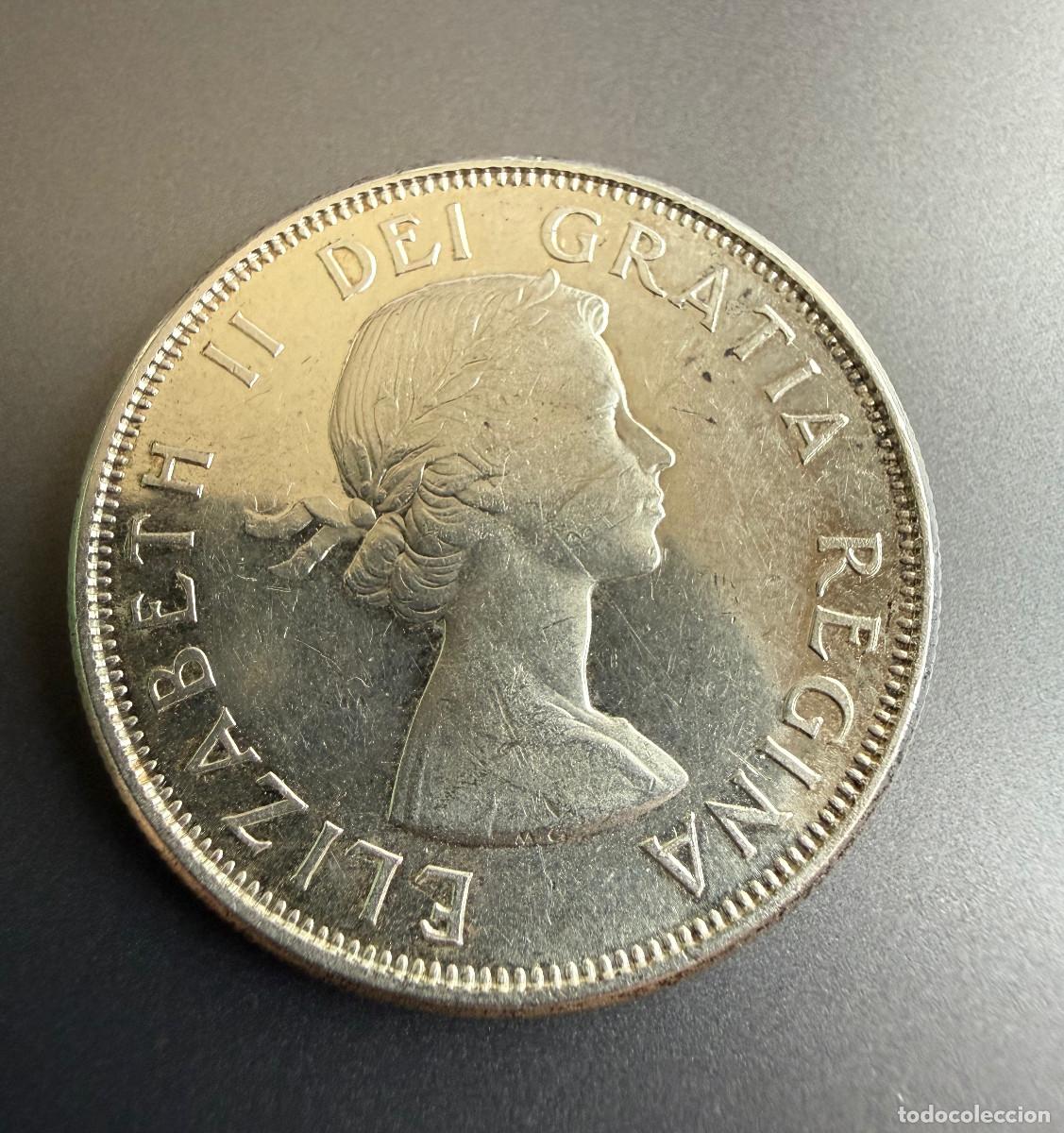 Monedas antiguas de Am&eacute;rica: 50 Centavos 1964 Canada Half Dollar Plata &ndash; Elizabeth II