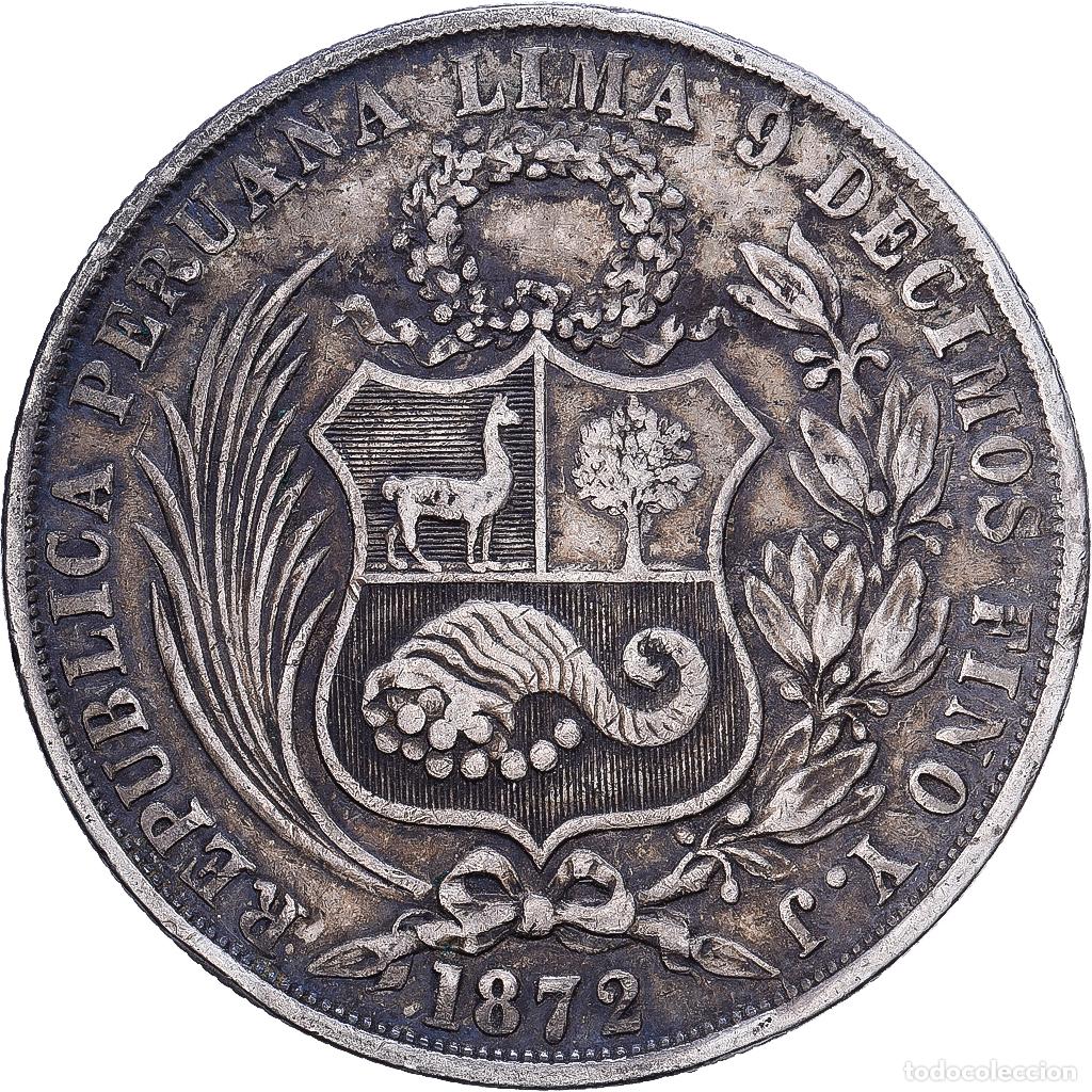 Monedas antiguas de Am&eacute;rica: [#1552122] Per&uacute;, SOUTH PERU, Sol, 1872, Lima, Plata, MBC, KM:196.3