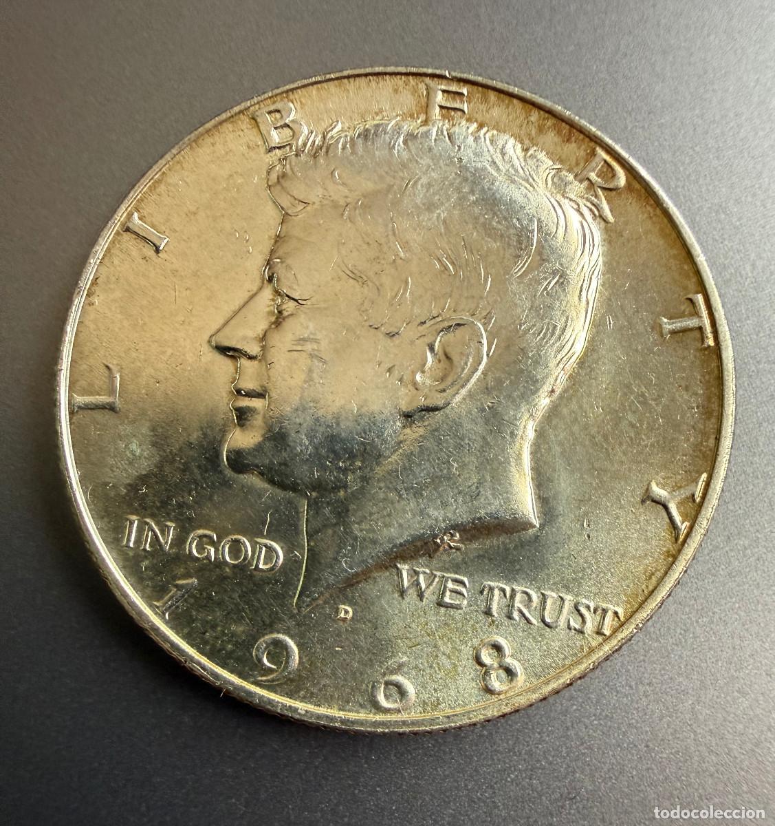 Monedas antiguas de Am&eacute;rica: 1/2 D&oacute;lar 1968‑D &ndash; Kennedy Half Dollar &ndash; Plata &ndash; USA &ndash; Denver