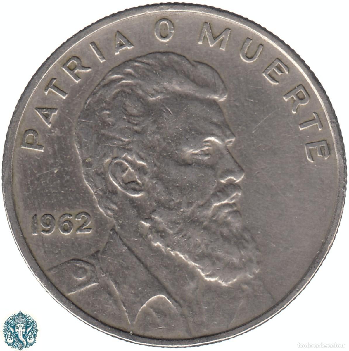 Monedas antiguas de Am&eacute;rica: CUBA 40 Centavos 1962 Camilo Cienfuegos Gorriar&aacute;n KM#32