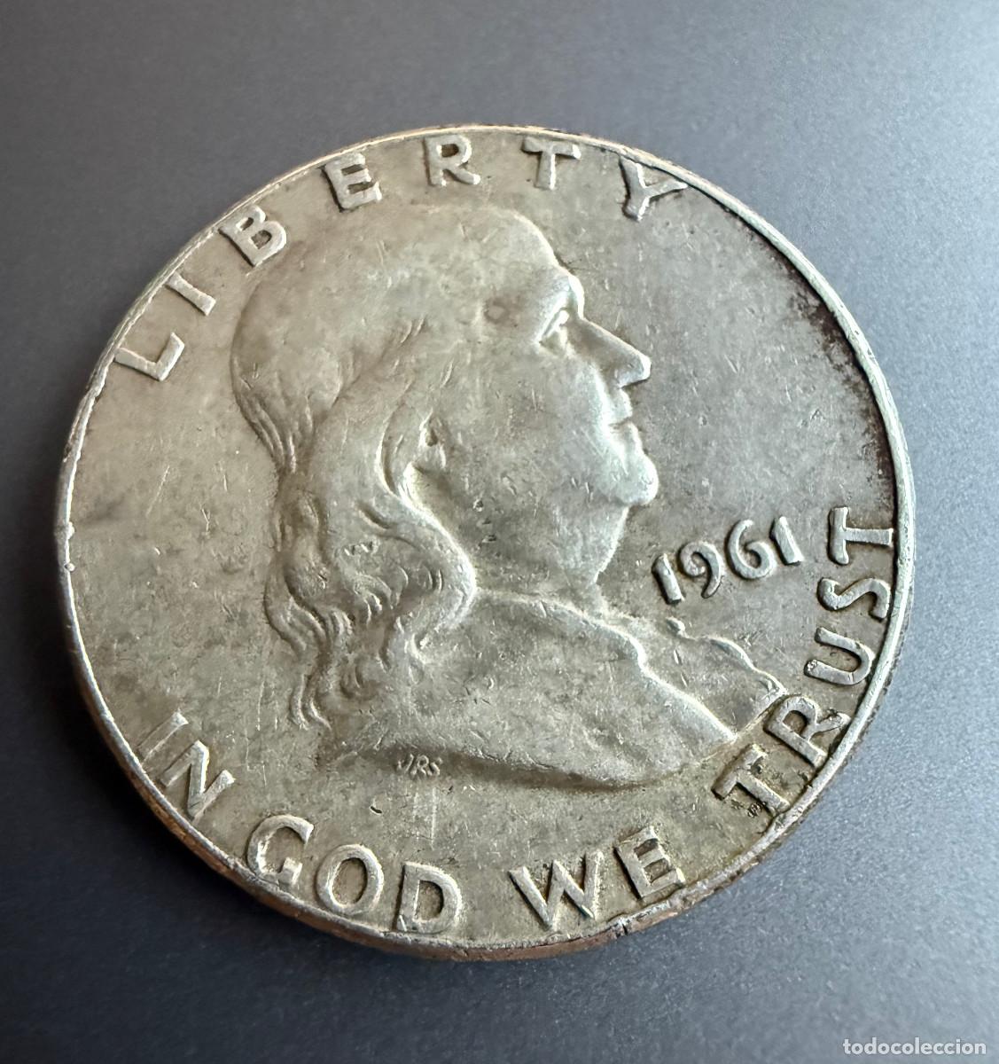 Monedas antiguas de Am&eacute;rica: 1/2 D&oacute;lar 1961 Franklin Half Dollar &ndash; Plata .900 &ndash; USA