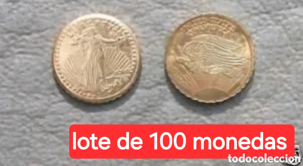 Monedas antiguas de Am&eacute;rica: 20$ LIBERTY St. GAUDENS USA.......ORO........LOTE DE 100 MONEDAS