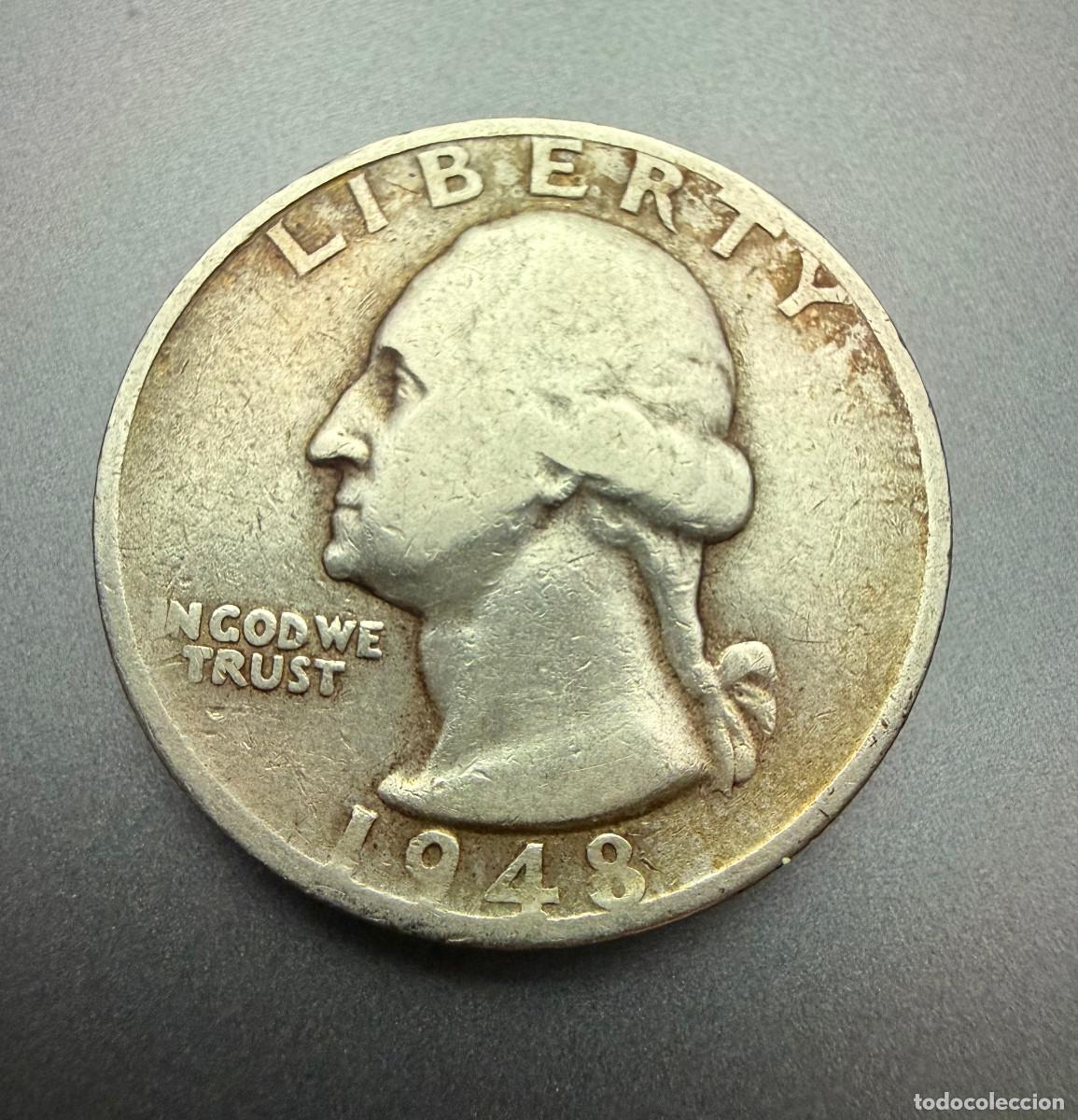 Monedas antiguas de Am&eacute;rica: 1/4 D&oacute;lar 1948‑S &ndash; Washington Quarter &ndash; Plata .900 USA San Francisco Estados Unidos