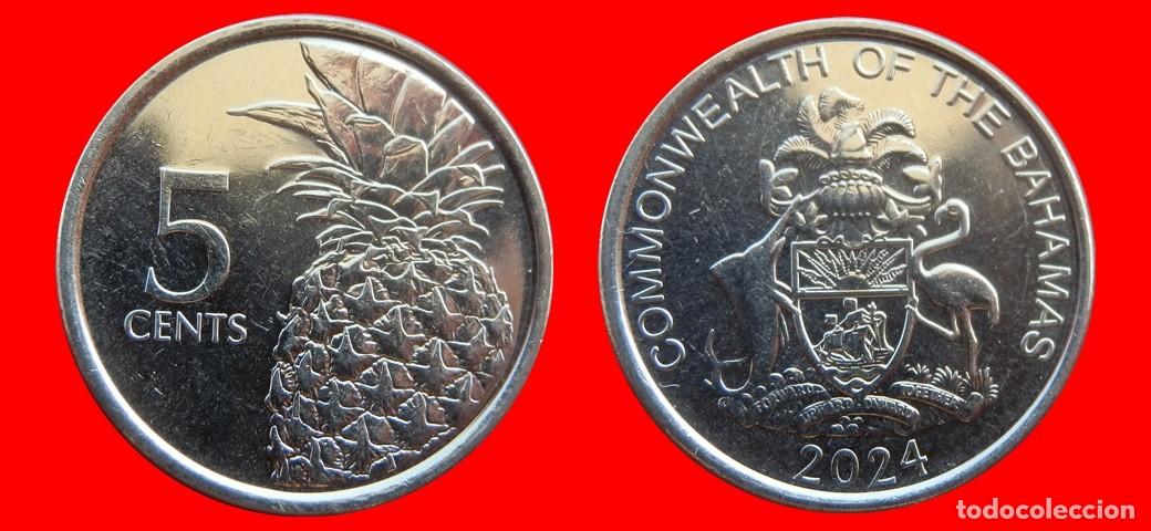 Monedas antiguas de Am&eacute;rica: 5 CENTAVOS CENTS CENTIMOS 2024 BAHAMAS-154934