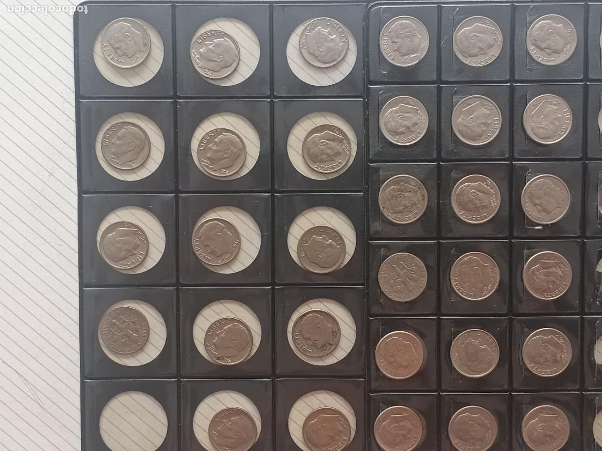 Monedas antiguas de Am&eacute;rica: USA Estados Unidos. Lote de 32 monedas de un dime, 10 cents