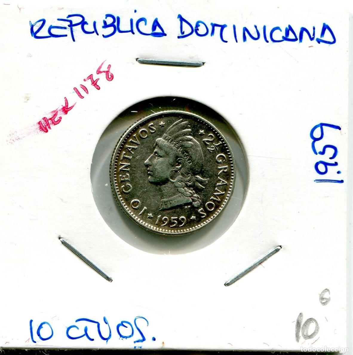 Monedas antiguas de Am&eacute;rica: 10 CENTAVOS A&Ntilde;O 1959 REPUBLICA DOMINICANA ( MEX1178 )