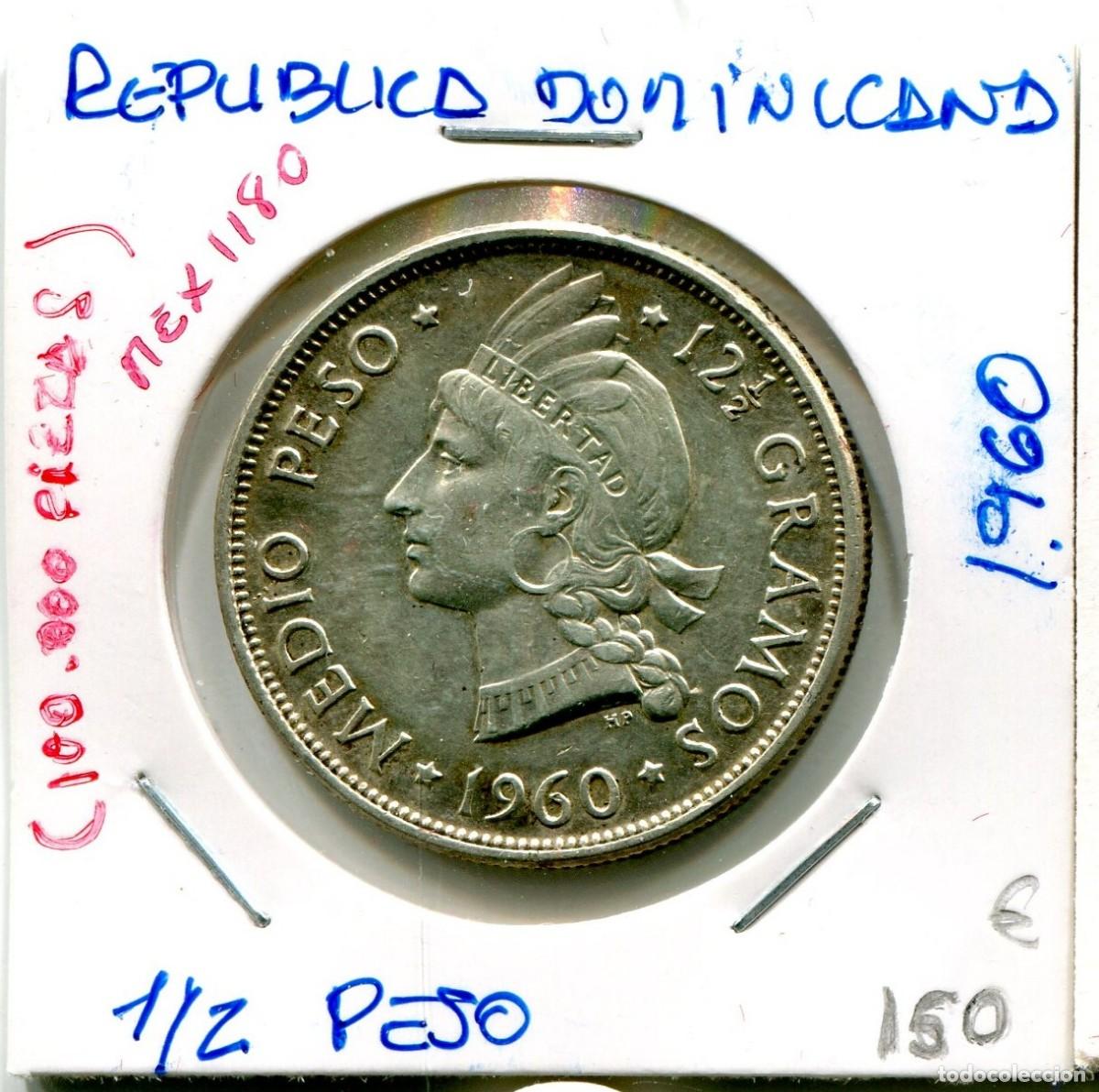 Monedas antiguas de Am&eacute;rica: MEDIO PESO A&Ntilde;O 1960 REPUBLICA DOMINICANA ( 100000 PIEZAS ) ( MEX1180 )