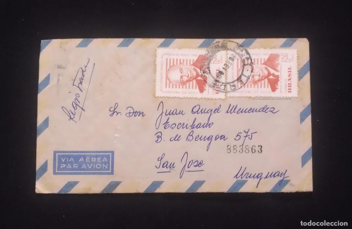 Monedas antiguas de Am&eacute;rica: TS) 1960 BRAZIL, AIRMAIL,WITH THE VISIT OF UNITED STATES PRESIDENT DWIGHT EISENHOWER,VF.