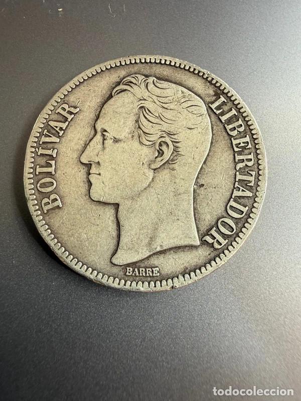 Monedas antiguas de Am&eacute;rica: MONEDA DE 5 BOLIVARES DE VENEZUELA DEL A&Ntilde;O 1936 DE PLATA. ORIGINAL