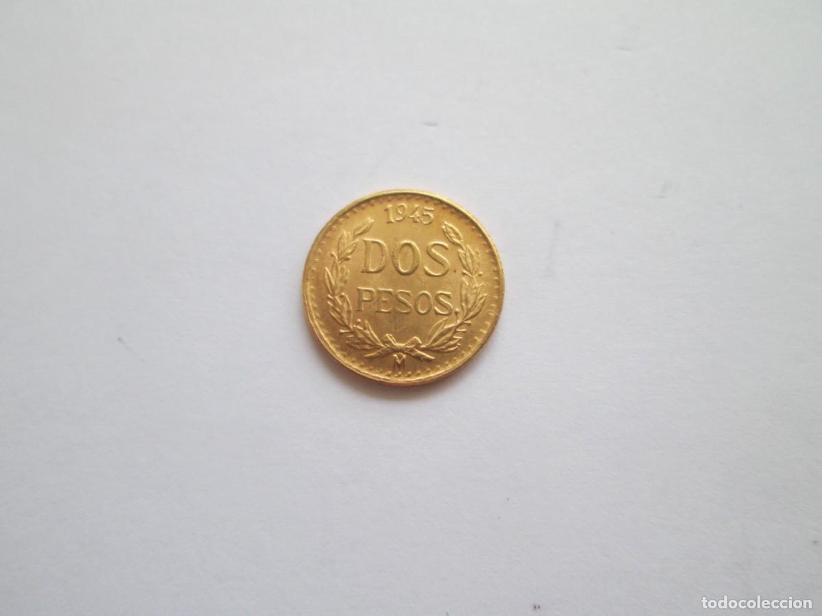 Monedas antiguas de Am&eacute;rica: MEXICO * 2 PESOS 1945 * ORO