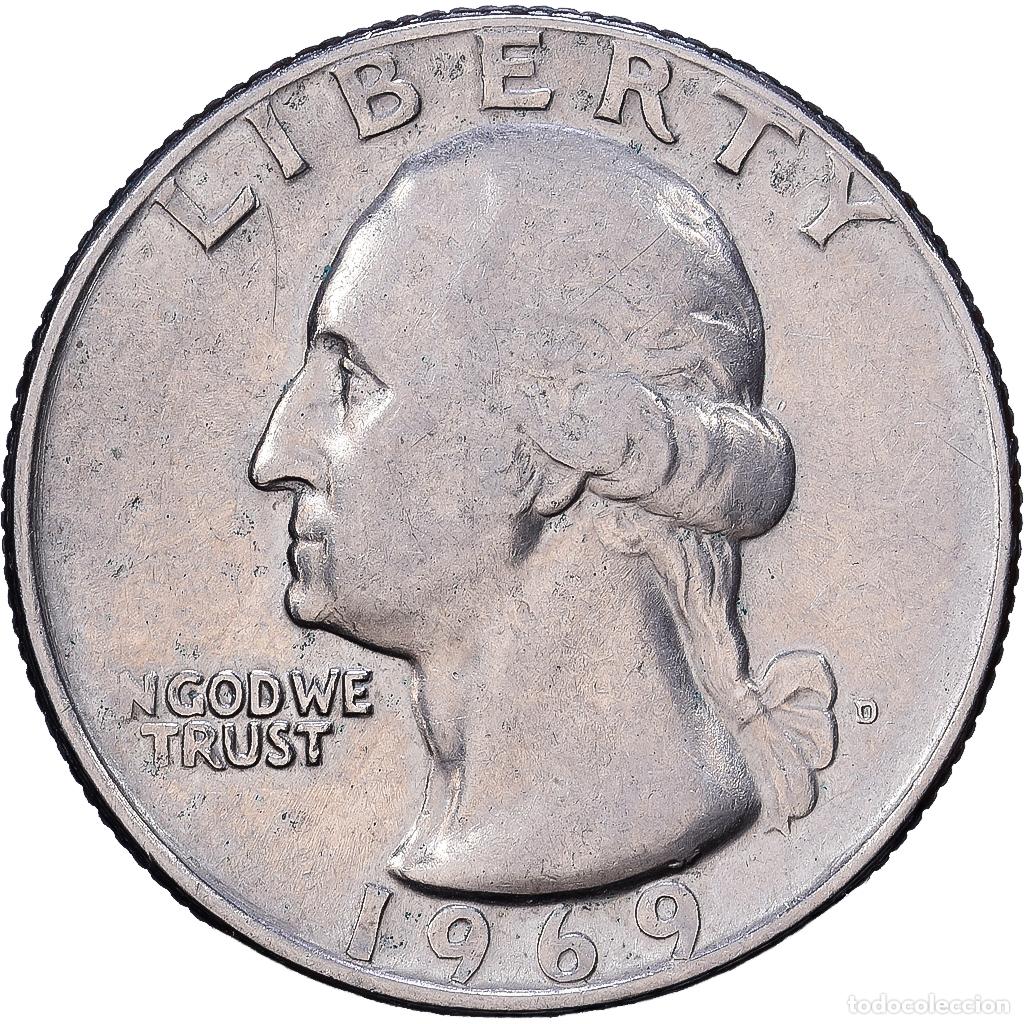 Monedas antiguas de Am&eacute;rica: [#1552133] Estados Unidos, Quarter, Washington, 1969, U.S. Mint, Cobre - n&iacute;quel recubierto