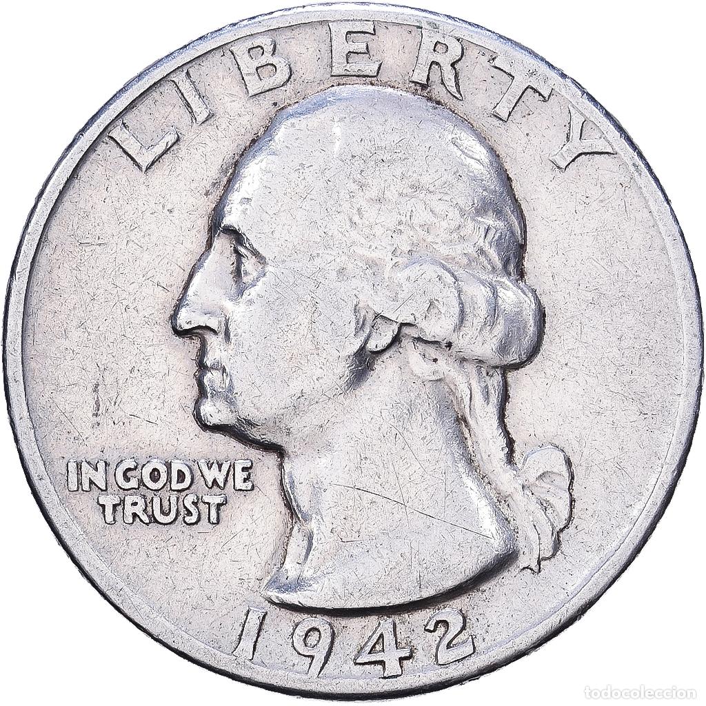 Monedas antiguas de Am&eacute;rica: [#1552134] Estados Unidos, Quarter, Washington, 1942, U.S. Mint, Plata, MBC, KM:164