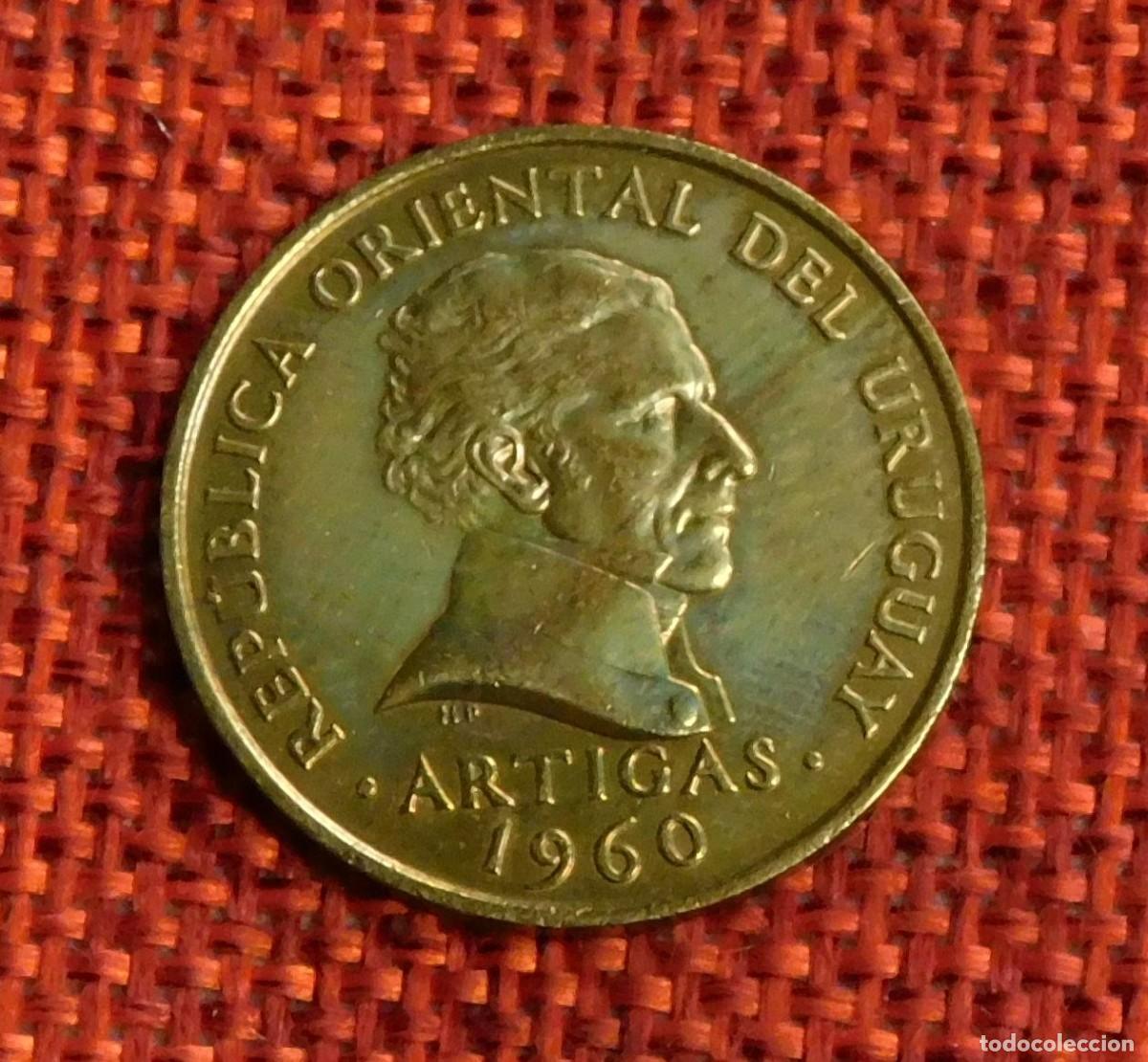 Monedas antiguas de Am&eacute;rica: Uruguay 10 centesimos, 1960 - Artigas