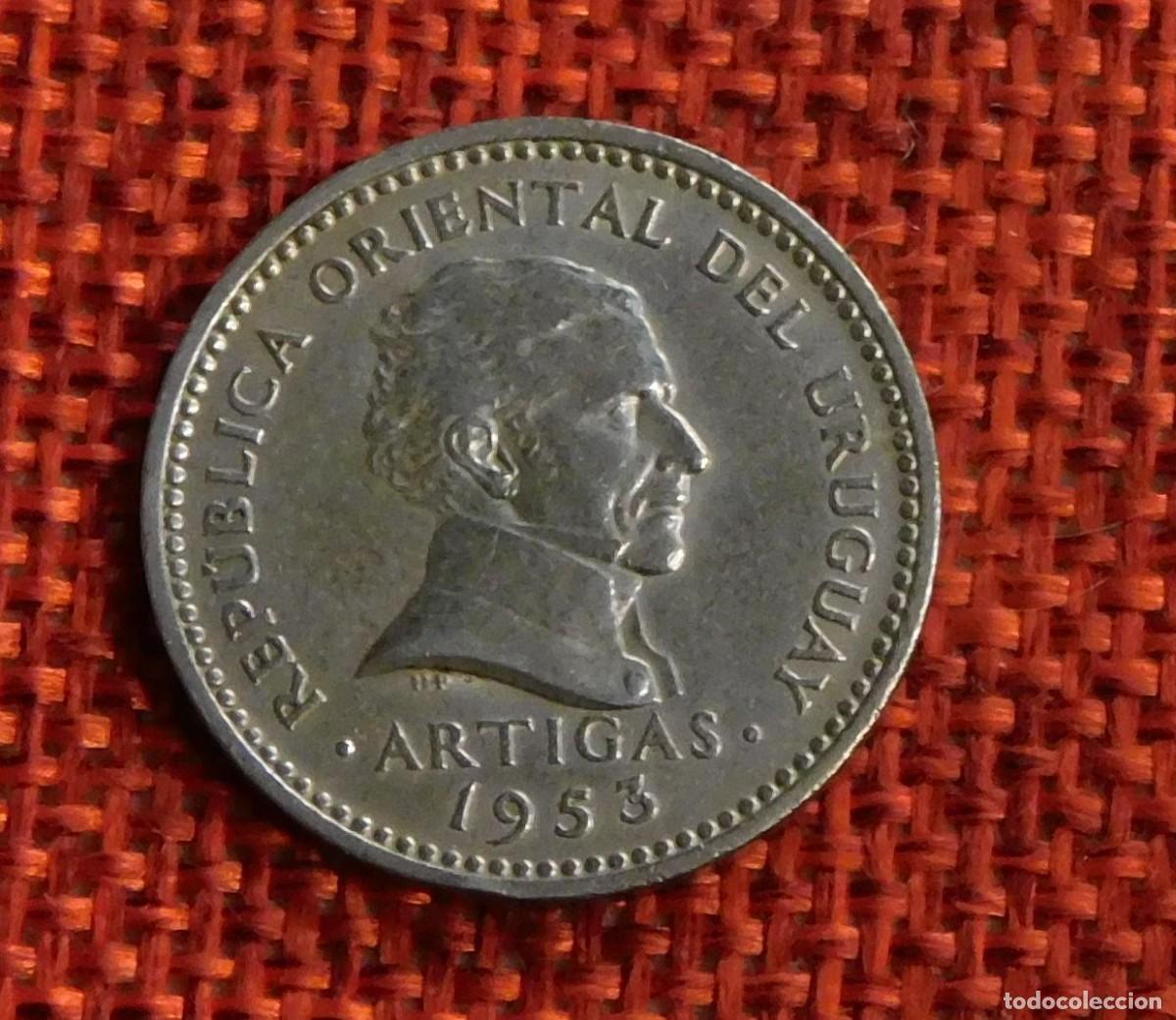 Monedas antiguas de Am&eacute;rica: Uruguay 10 Centesimos - A&ntilde;o 1953 Artigas