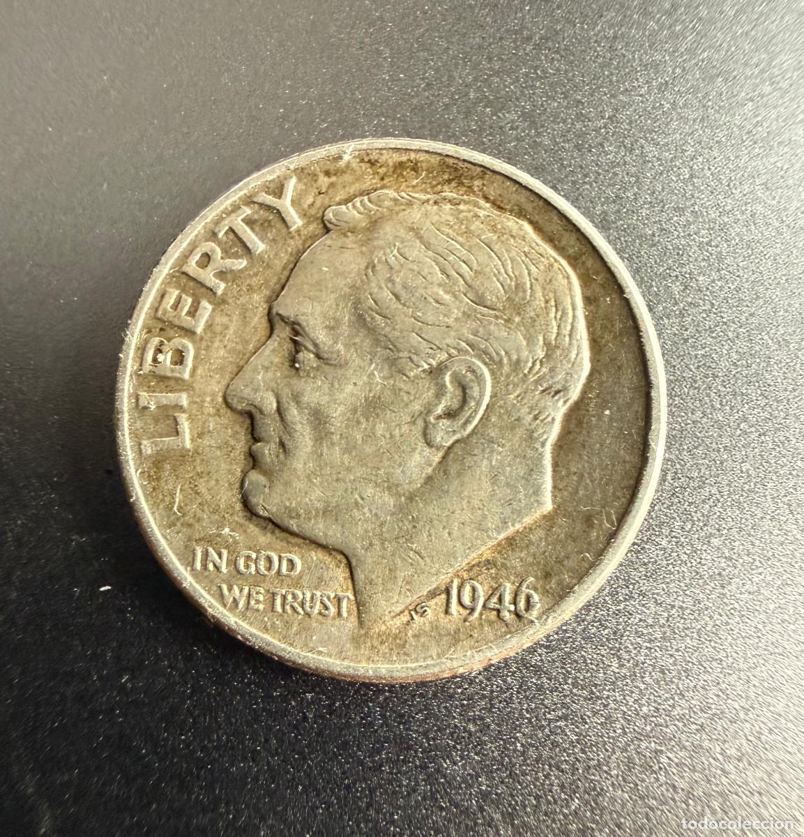 Monedas antiguas de Am&eacute;rica: 1 Dime 1946‑D Roosevelt Dime &ndash; Plata .900 &ndash; USA &ndash; Denver - 1946-D Silver Roosevelt Dime USA