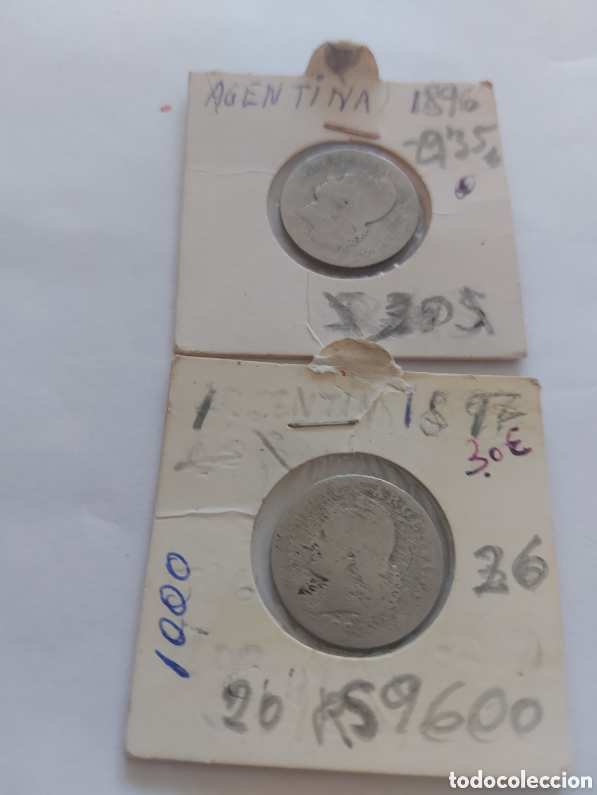 Monedas antiguas de Am&eacute;rica: 2 monedas de Argentina anti