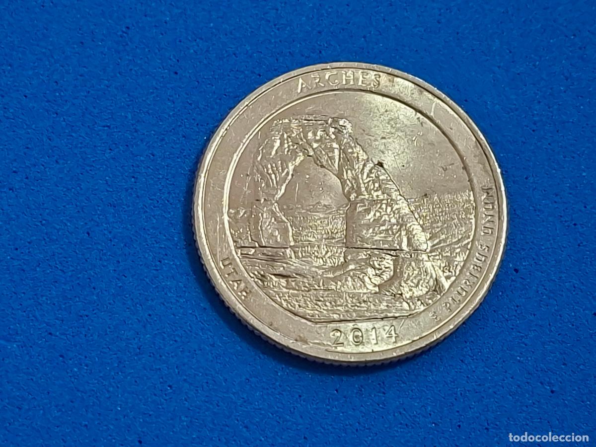 Monedas antiguas de Am&eacute;rica: Moneda QUARTER DOLAR. USA. A&ntilde;o 2014. ARCHES. Utah. Parque Nacional