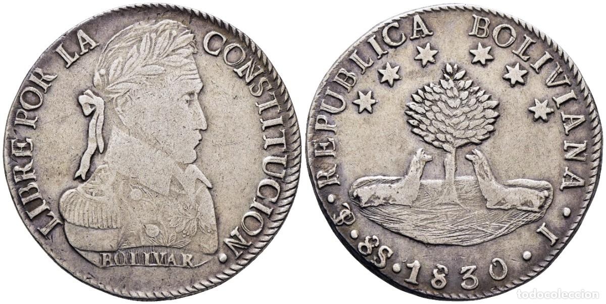 Monedas antiguas de Am&eacute;rica: *** BONITOS 8 SOLES DE BOLIVIA. 1830 POTOS&Iacute; J. KM#97. PLATA ***