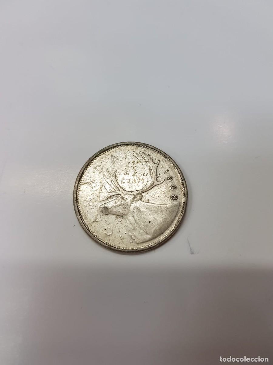 Monedas antiguas de Am&eacute;rica: CANADA-25 CENTS-1968-PLATA