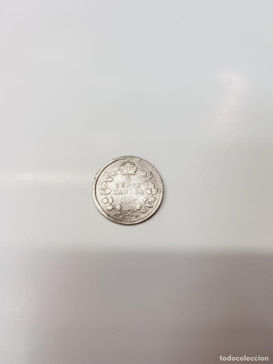 Monedas antiguas de Am&eacute;rica: CANADA-5 CENTS-1907-PLATA - Foto 2