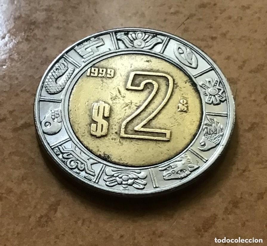 Monedas antiguas de Am&eacute;rica: 2 pesos de M&eacute;xico (M&eacute;jico). A&ntilde;o 1999