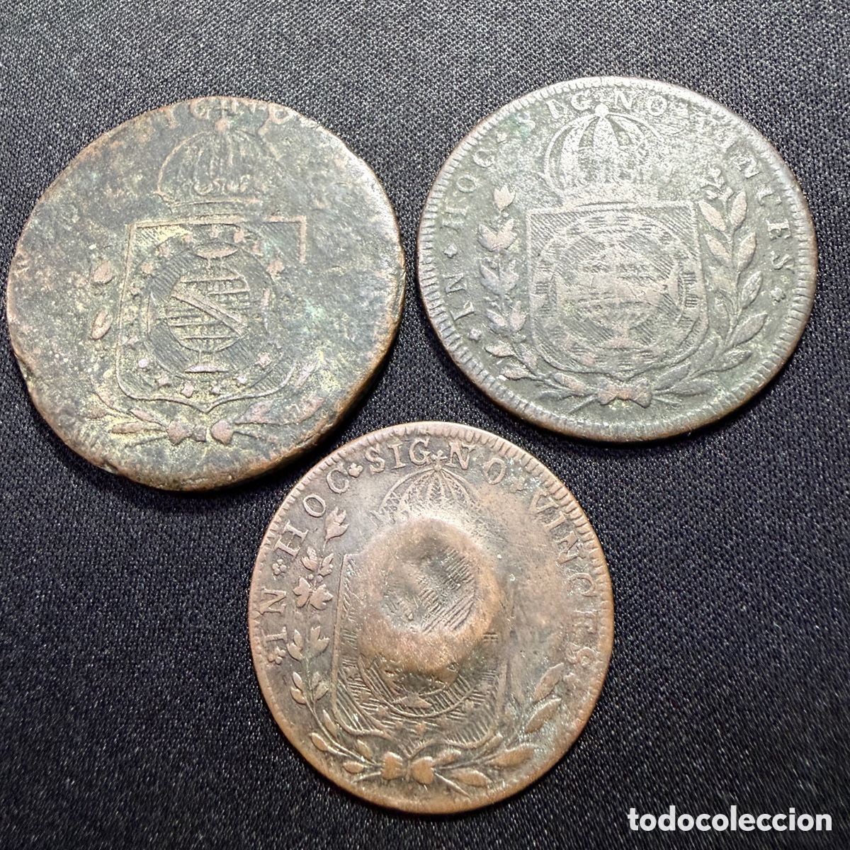 Monnaies anciennes d'Am&eacute;rique: Lote Monedas Pedro I Brasil