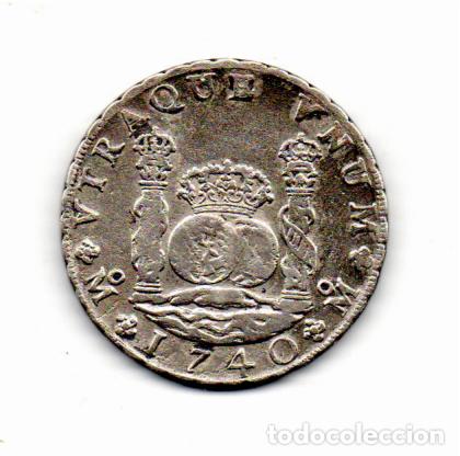 Monedas antiguas de Am&eacute;rica: M&Eacute;XICO 1740, 8 REALES, FELIPE V, KM-103, M&Eacute;XICO, AG, BC; 2 FOTOS