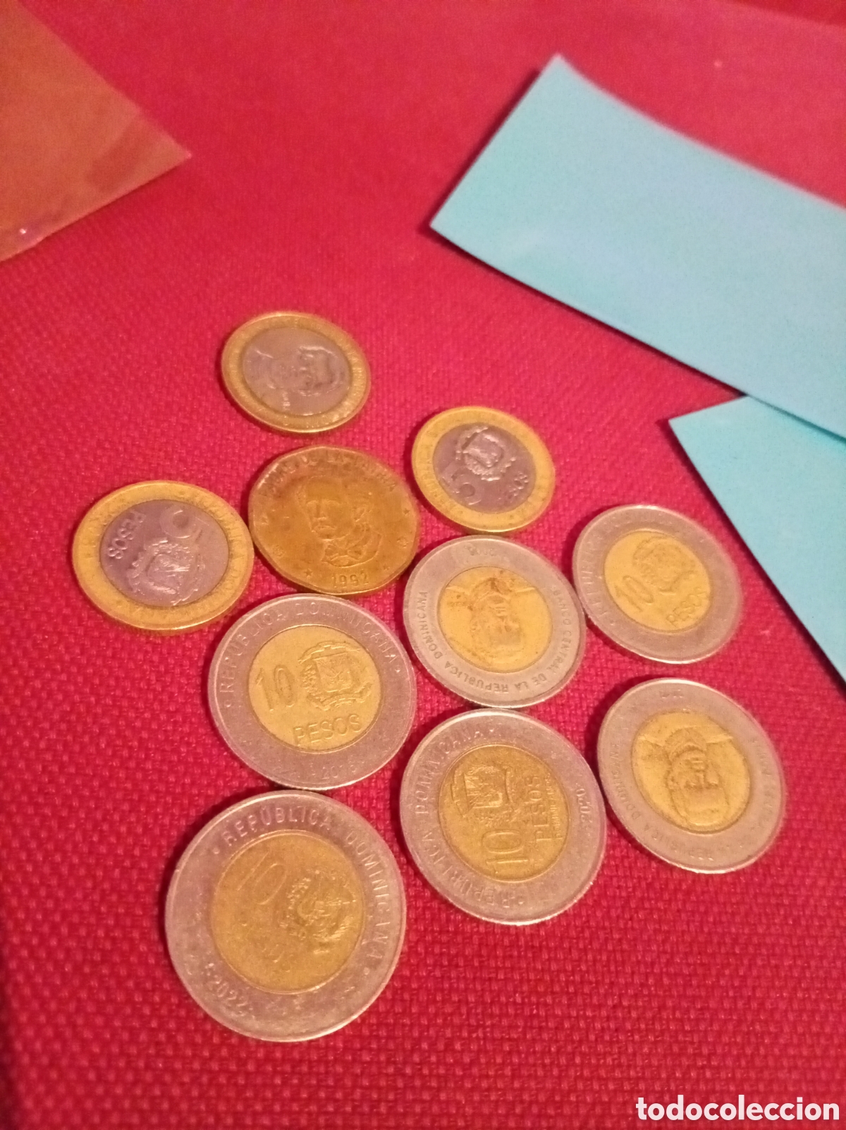 Monedas antiguas de Am&eacute;rica: Lote de 10 Monedas de Rep&uacute;blica Dominicana - 10, 5 y 1 Pesos - Varias Fechas