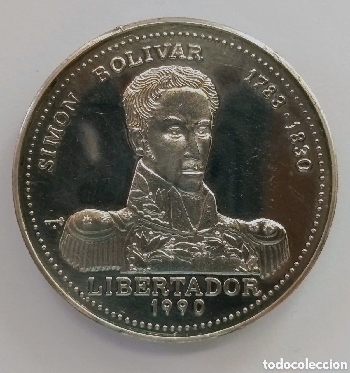Monedas antiguas de Am&eacute;rica: CUBA. MONEDA 10 PESOS 1990. &ldquo;SIMON BOL&Iacute;VAR 1783-1830. LIBERTADOR&rdquo;. PLATA. PROOF. 25 grs. ,999. RARA